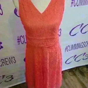 Roz and Ali dress Barn Coral sleeveless summer dress size 8 new with tags